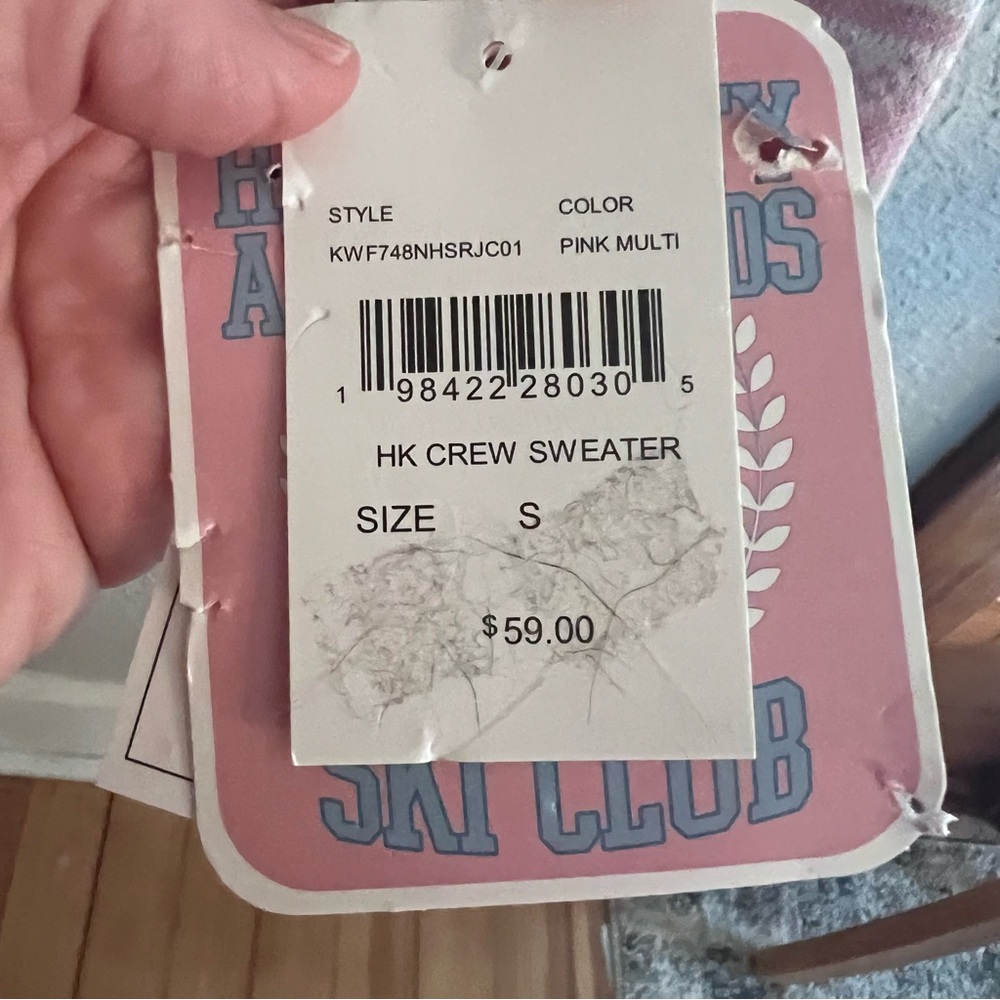 Hello Kitty Pink and White Crew Neck Sweater - Picture 5 of 7